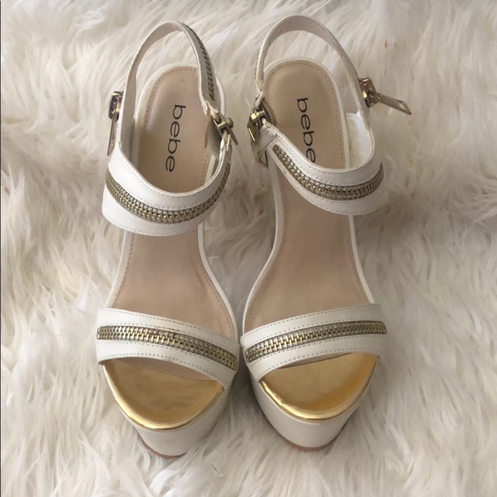 Bebe white heels size 7